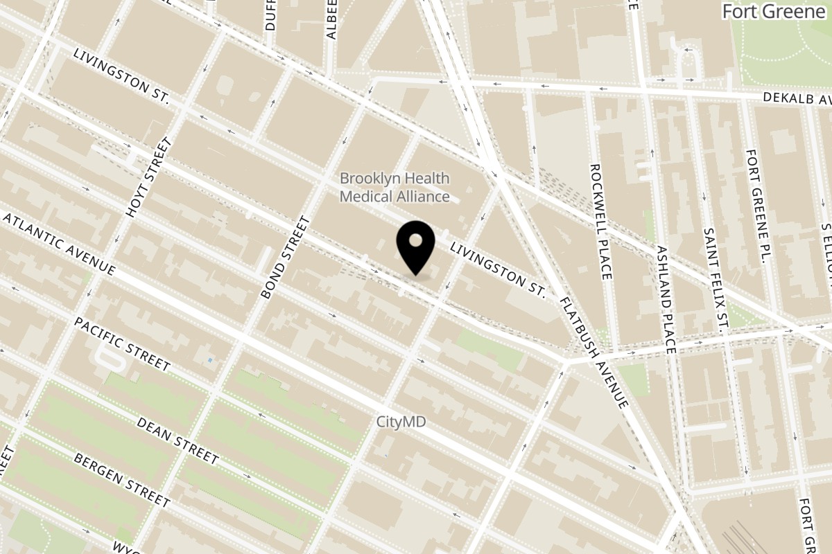 Map showing the location of Govinda's Kitchen on 305 Schermerhorn St in Brooklyn